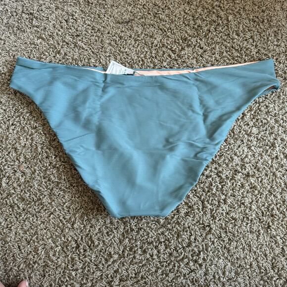 J. Crew NWT Ribbed High-Rise Cheeky Plus Teal Bikini Bottom Size 3X - Picture 4 of 6